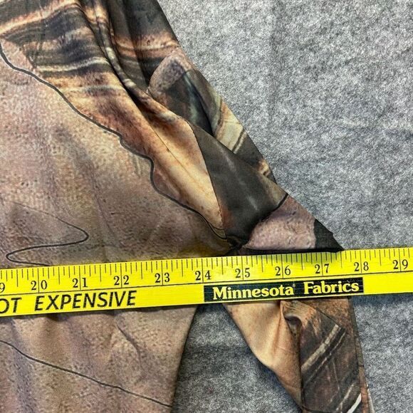 NWT PrettyLittleThing Top Women's 4 Beige Abstract Button Down Oversized Shirt - Picture 5 of 16